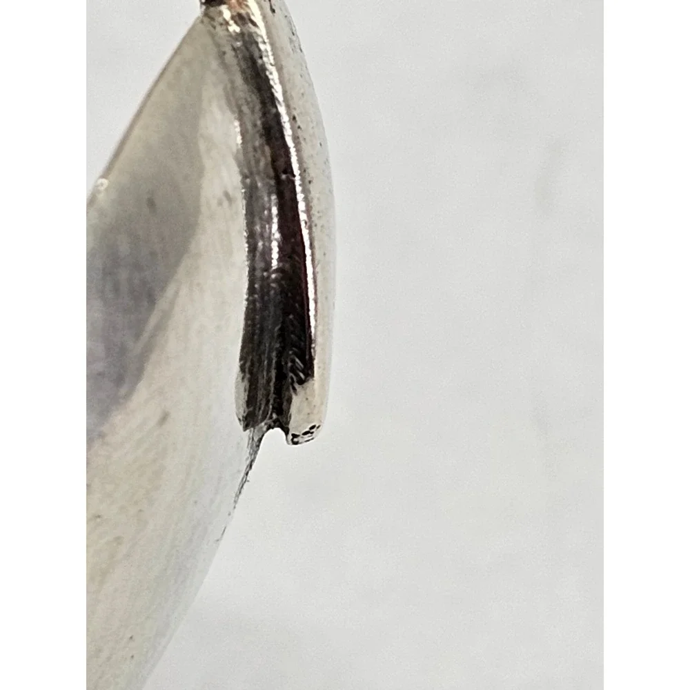 Rare Dutch Antique 1929 Pansy Sterling‎ Silver Cream Spoon with Hook Floral